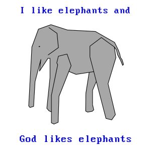 "God Likes Elephants" Terry A. Davis Unisex Graphic Tee